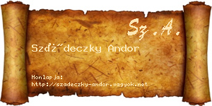 Szádeczky Andor névjegykártya