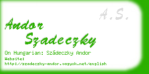 andor szadeczky business card